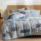 PHF Ultra Soft Floral Duvet Cover Twin Size, Printed boho Bedding Set 2 Pieces, Comfy Farmhouse Reversible Paisley Pattern Duvet
