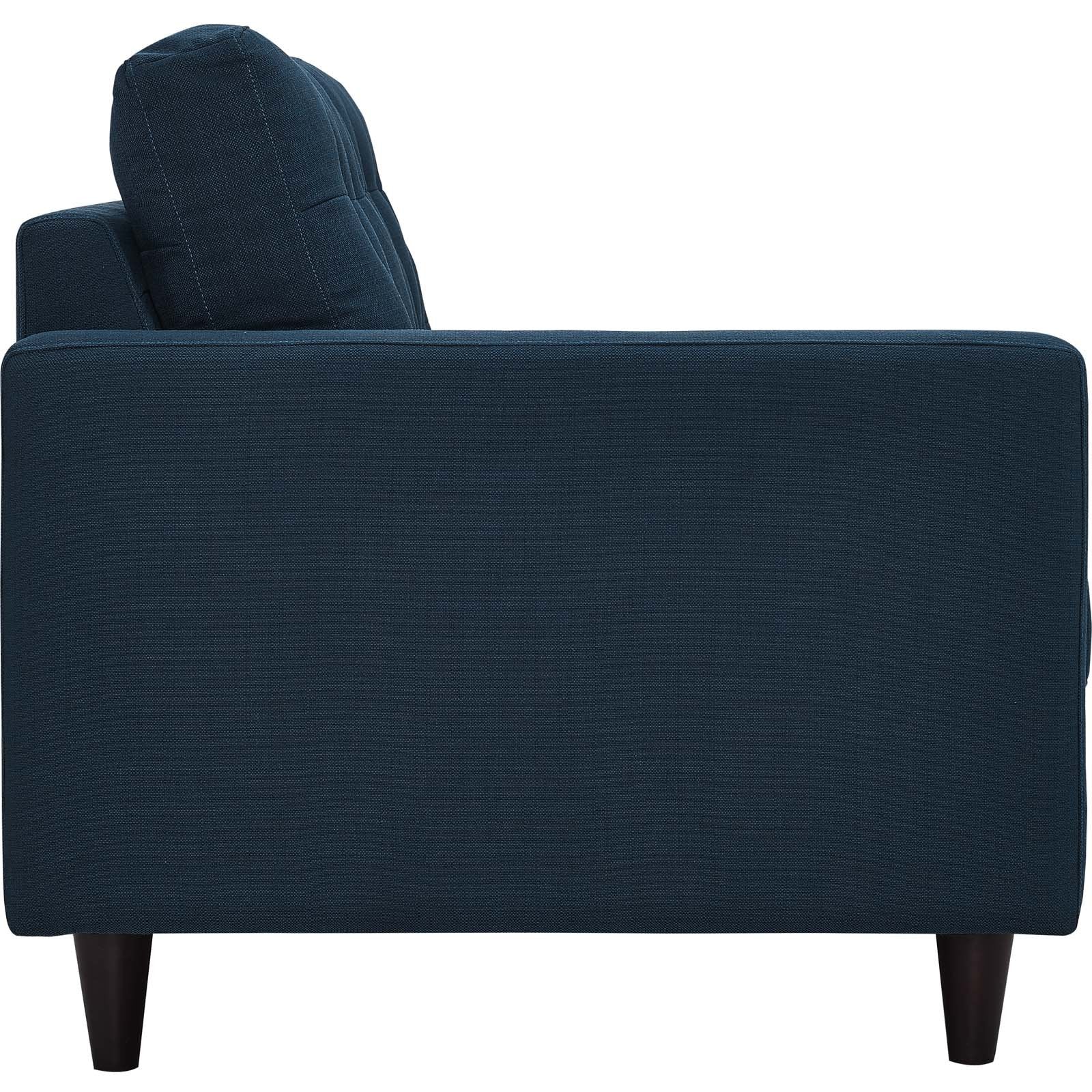 Modway Empress Mid-Century Modern Upholstered Fabric Left-Facing Loveseat In Azure