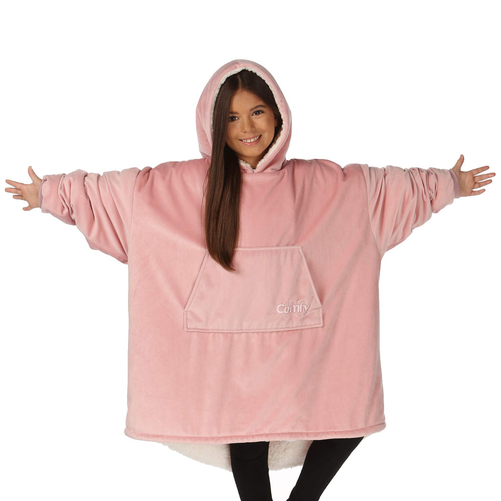 THE COMFY Kids Wearable Blanket Microfiber & Sherpa Blush One Size Fits All