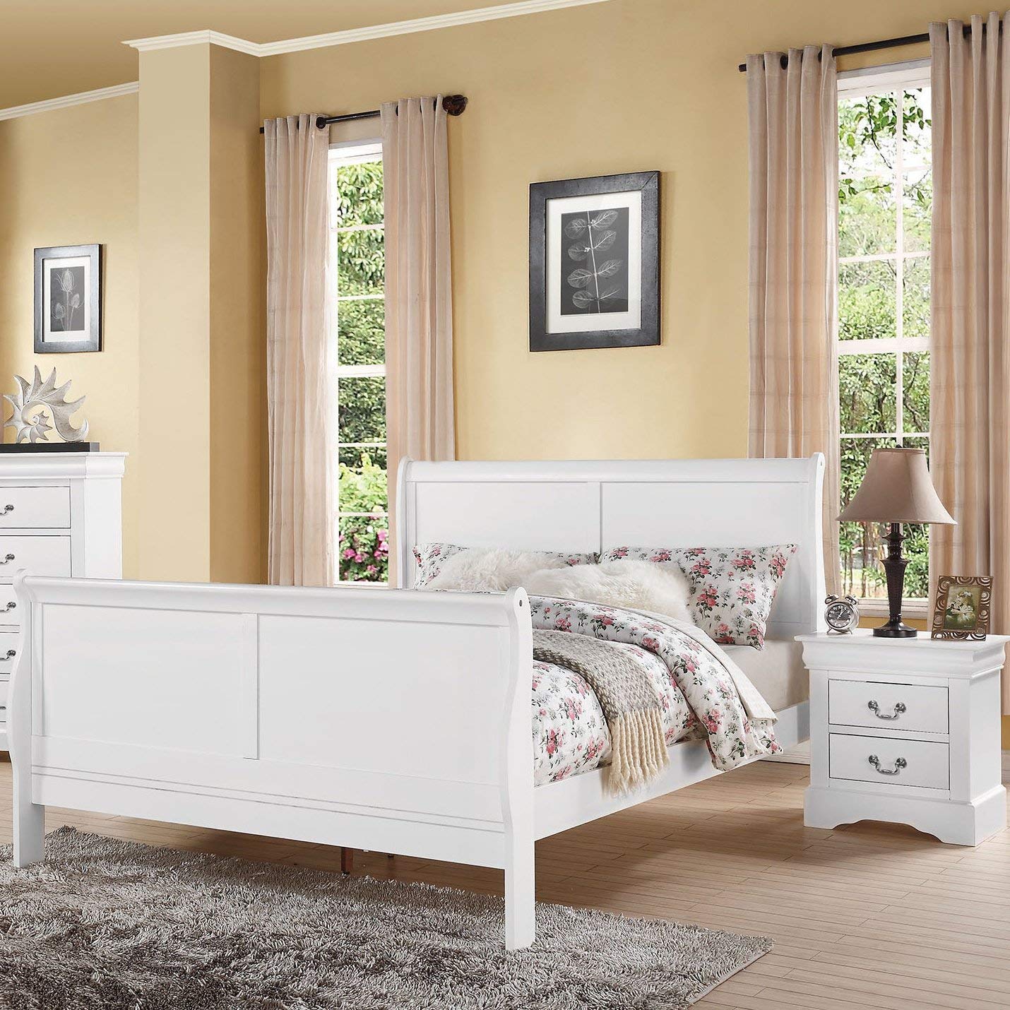ACME Furniture Louis Philippe III Eastern King Bed, White