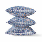 HomeRoots Muted Black Yellow 16â€ Blue Pink Paisley Zippered Suede Throw Pillow