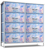 Sorbus Dresser With 8 Drawers - Furniture Storage Chest Tower Unit For Bedroom, Hallway, Closet, Office Organization - Steel Frame, Wood Top, Easy Pull Fabric Bins (8-Drawer, Blue)