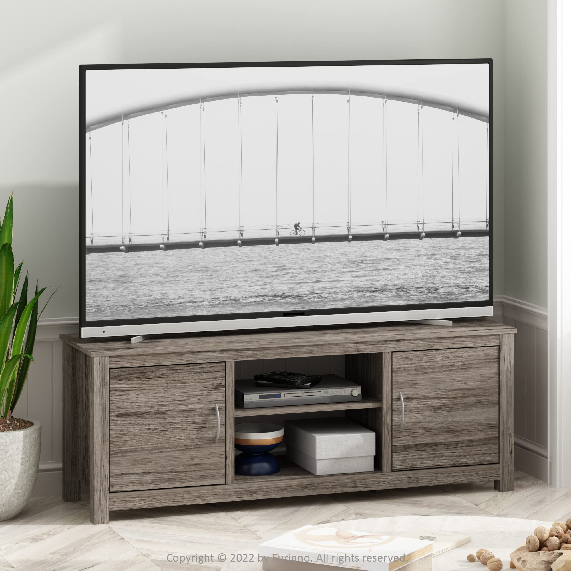 Furinno Classic Stand With Storage For Tv Up To 65 Inch