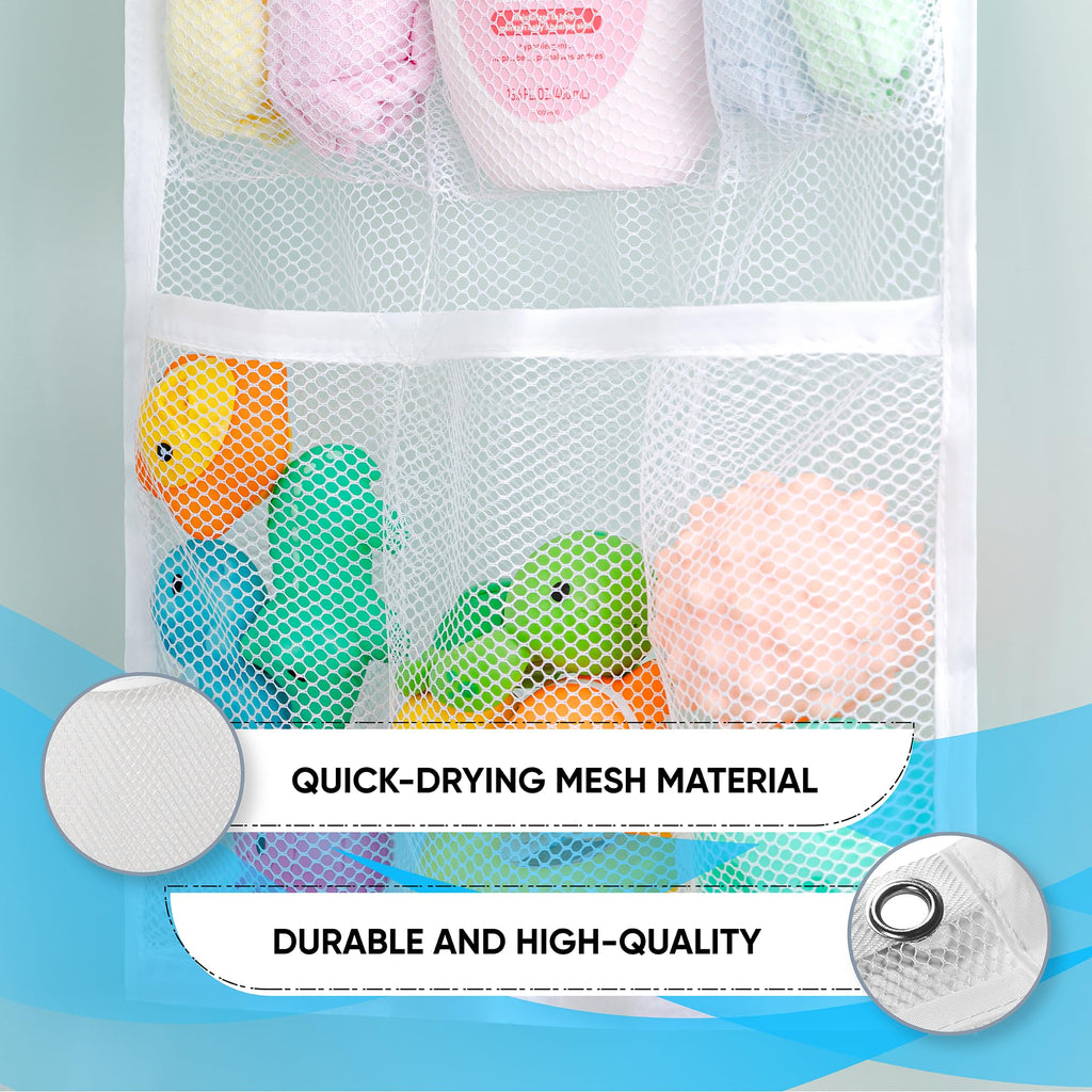 Handy Laundry Shower Curtain Bathroom Organizer -9 Pockets- Perfect For Organizing Home Bath, Your Toiletries And Kid'S Toys In