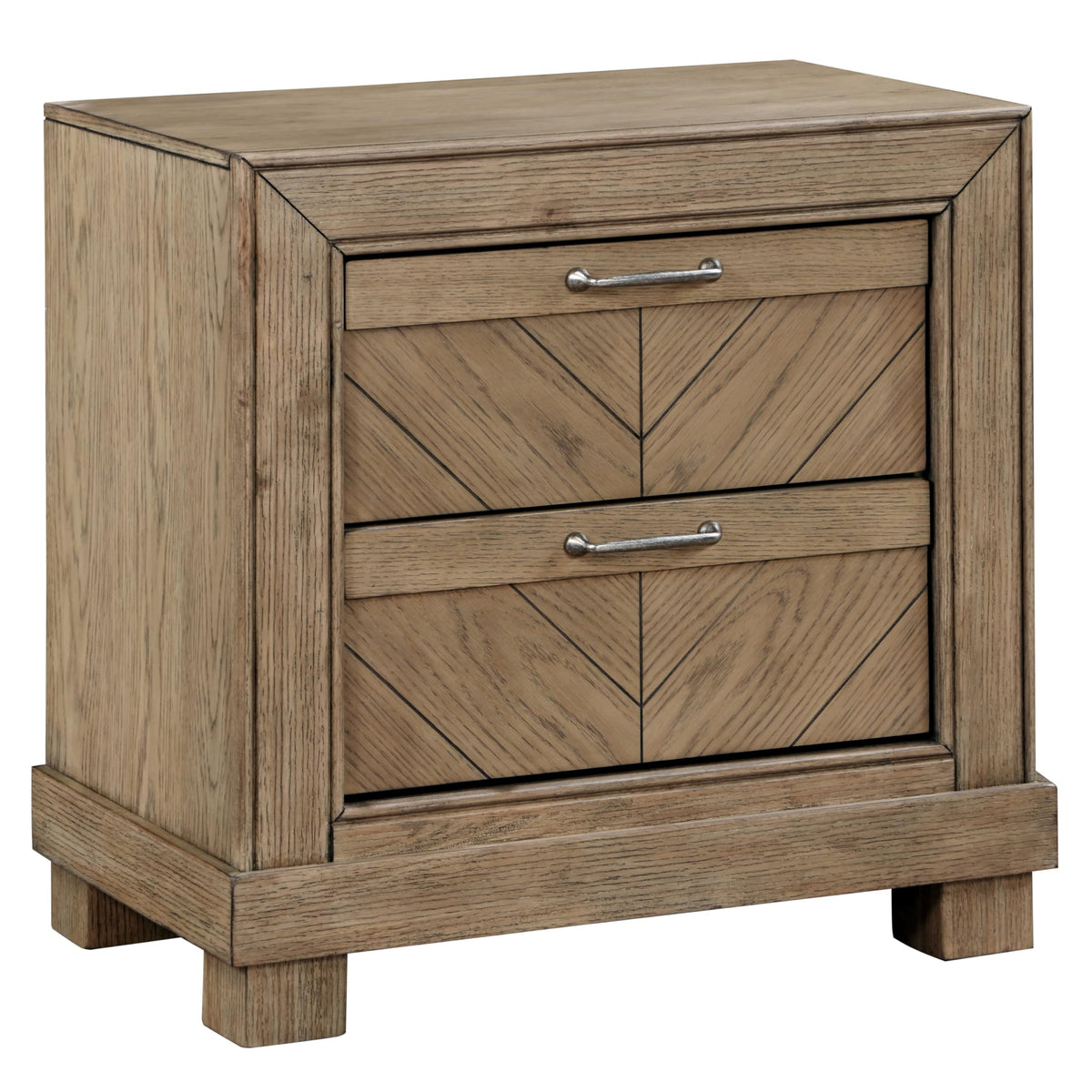 Steve Silver Furniture Montana Nightstand, Rustic/Costal Design, Two Felt-Lined Drawers, Bedroom, Safety-Stop Drawers, 26-Inch Wide Table, Small Dresser, 26&quot; W x 16&quot; D x 26&quot; H, Brown