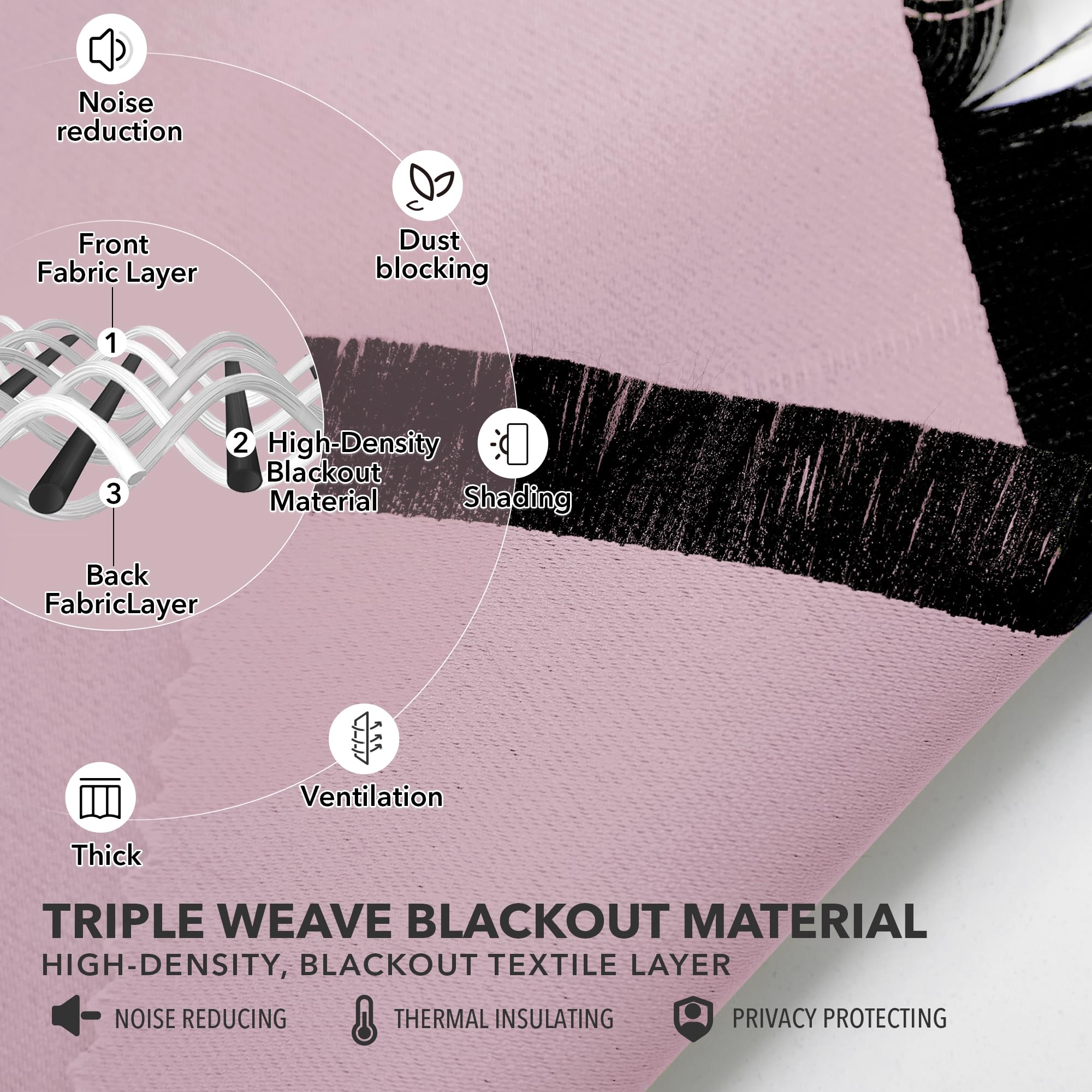 Deconovo Blackout Curtains For Nursery, Insulated Thermal Blackout Blinds - Rod Pocket And Back Tab Curtains, Room Darkening Curtains, 52X84 Inch, Lavender, 2 Panels