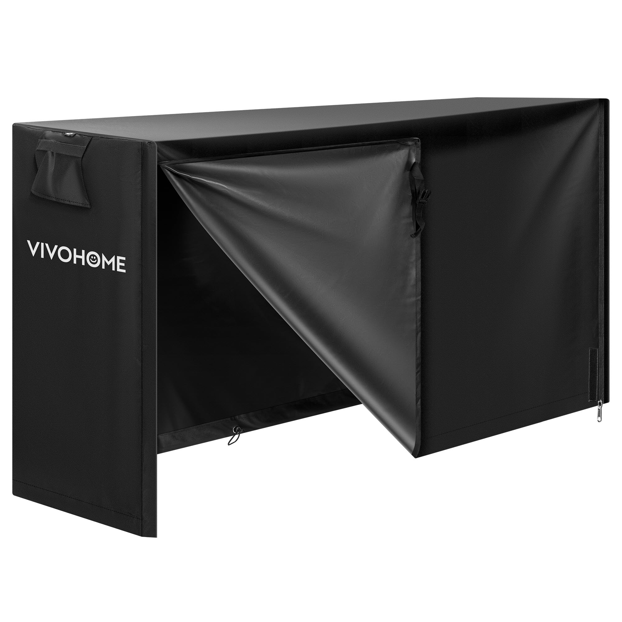 Vivohome 6Ft Waterproof Log Rack Cover, Heavy Duty 600D Oxford Outdoor Firewood Storage Cover With Zipper And Hook Loop Tape (Lo