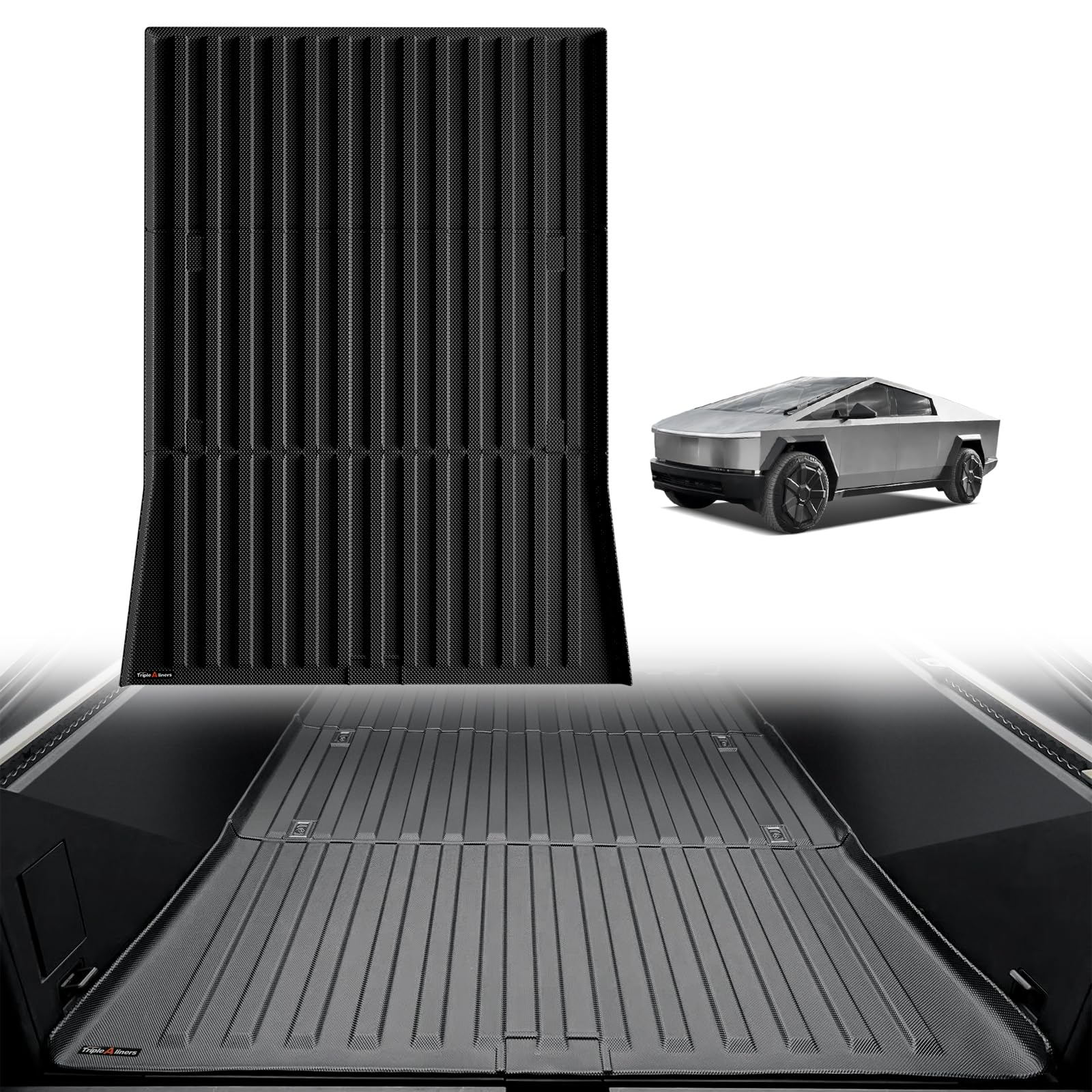 Triplealiners Truck Bed Mat Compatible With 2023 2024 2025 Tesla Cybertruck Accessories Vehicle Perfectly Flush All Weather Prot