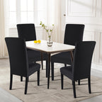 Searchi Dining Room Chair Covers Set Of 6, Stretch Jacquard Parsons Chair Slipcovers Removable Washable Kitchen Chair Protector Cover For Dining Room, Hotel, Ceremony (Black Rhombus)