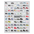 Pop Chart | Visual Compendium of Sneakers | 16 x 20 Art Poster | Sneakerhead Wall Decor for Living Room and Bedroom | Designed a