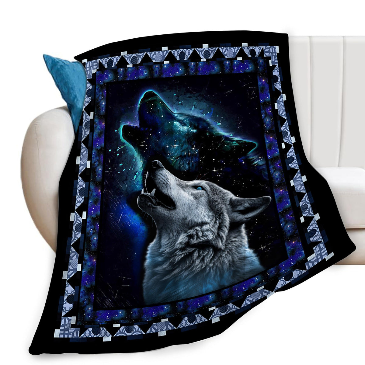 Wolf Blanket Wolfs Print Throw Blankets For Couch Sofa Bed Stuff Decor Lightweight Soft Cozy Fleece Plush Warm Flannel Bedding B