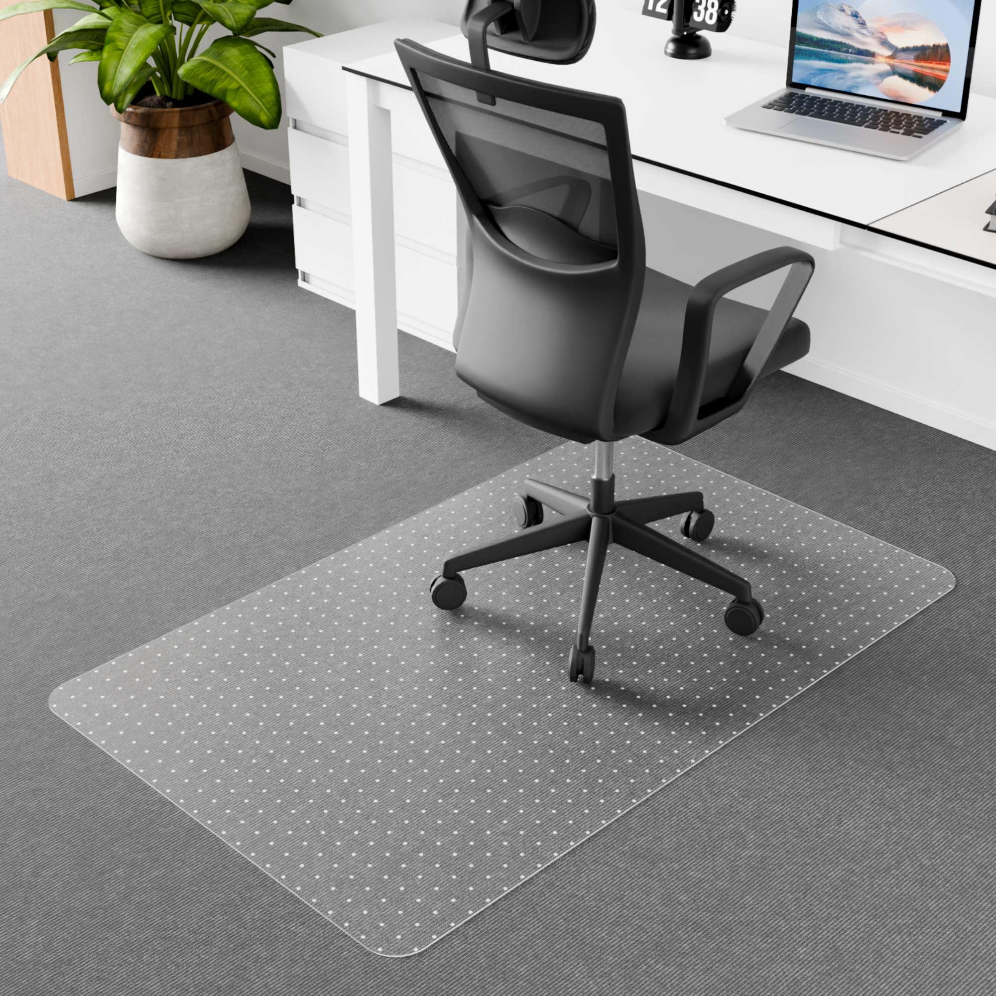 Futurwit Office Chair Mat For Carpeted Floors, 48' X 30' Low Pile Carpet Protector For Desk Chair, Sturdy Clear Plastic Floor
