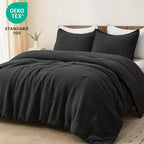 Phf 3 Pieces Waffle Weave Comforter Set Queen Size, Lightweight Breathable Comfy Bedding Set For All Season, Ultra Soft Textured