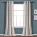 Lush Decor Farmhouse Textured Grommet Sheer Window Curtain Panel Pair, 38'W X 95'L, Gray