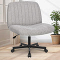 Orange Factory Criss Cross Chair With Wheels, Armless Cross Legged Office Desk Chair, Wide Comfy Vanity Rolling Swivel Modern Co