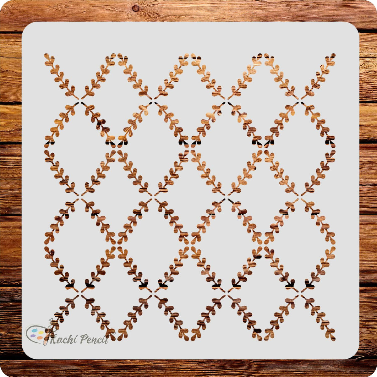 Kachi Pencil Patterns Design Craft Stencil for Art and Painting, Size 6 x 6 inch Reusable Stencil for Painting, Fabric, Glass, W
