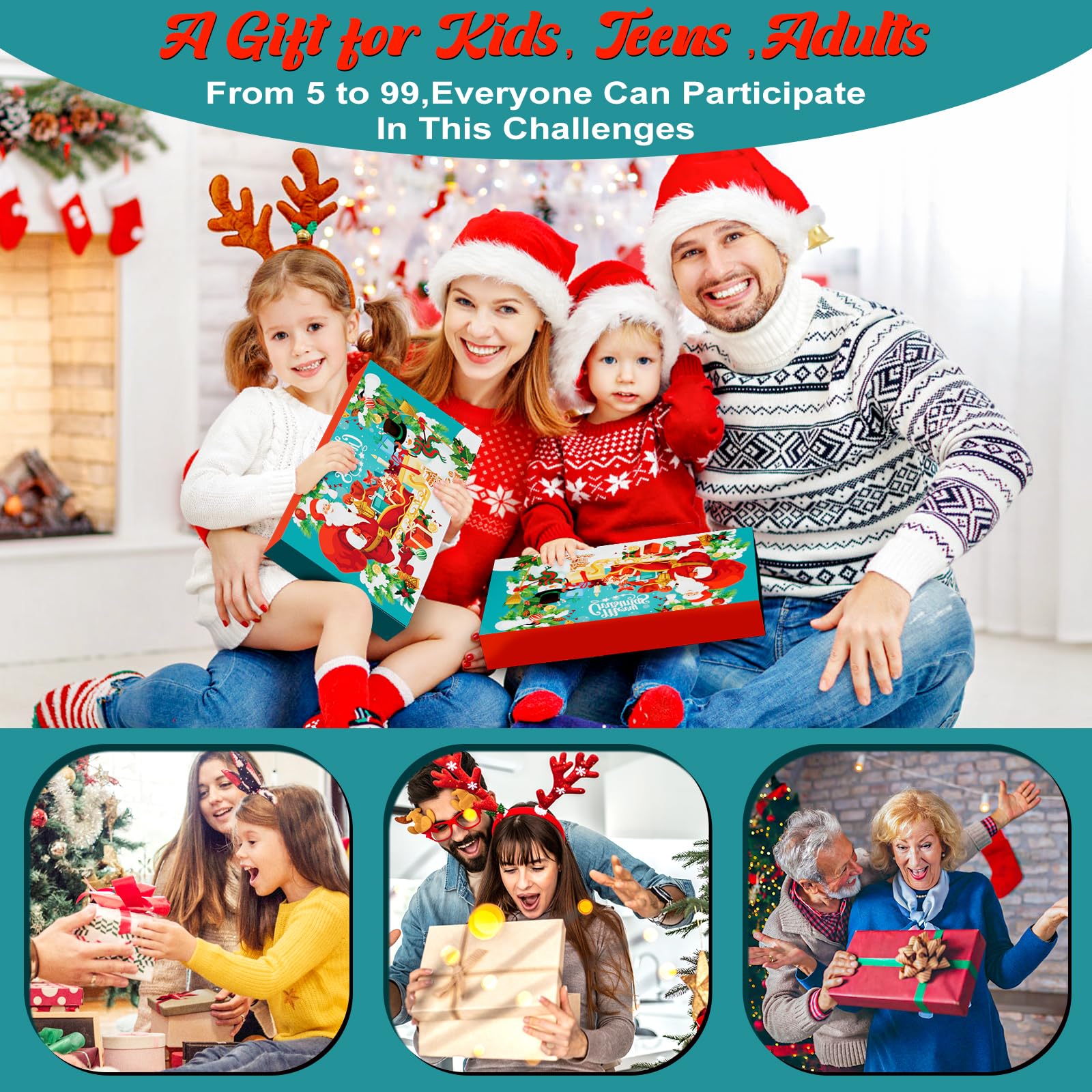 Brain Teaser Advent Calendar 2024 For Kids - 24 Days Of Christmas Countdown Calendar With 3D Metal And Wooden Puzzle Toys-Mind,I