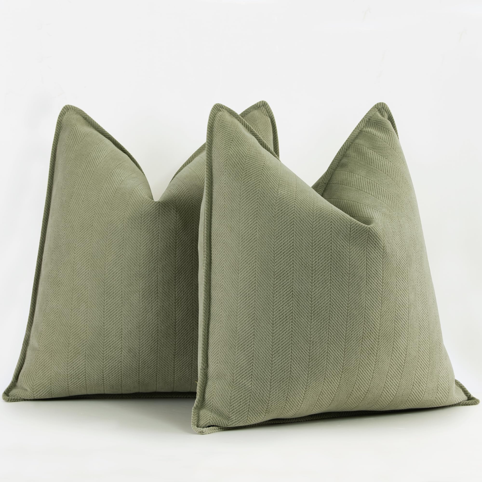 Zwjd Sage Green Pillow Covers 22X22 Set Of 2 Chenille Pillow Covers With Elegant Design Soft And Luxurious Decorative Throw Pill