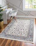 Unique Loom Narenj Collection Area Rug - Leeds (5 1 x 8 Rectangle, Ivory/ Blue)
