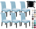 Springrico 6 Pack Dining Room Chair Covers With Seat Belt, Stretch Parsons Chair Slipcover Washable Kitchen Dining Chair Cover S