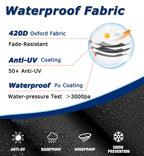 Round Patio Furniture Covers, 64'' Dia Outdoor Furniture Covers, Waterproof Outdoor Table Cover, Fire Pit Cover Outdoor Round Ta