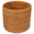 Mikikit Rattan Fruit Storage Basket 7.87 X 7.87 X 6.49 in Round Wicker Basket for Bread Vegetables Snacks Rustic Woven Organizer