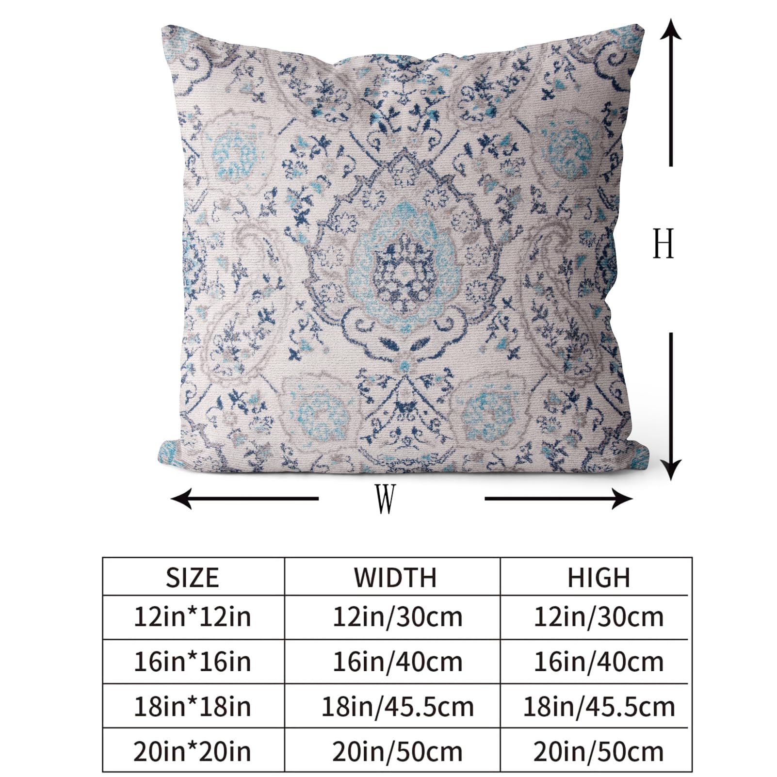 Snycler Boho Throw Pillow Covers 20X20 Inch Set Of 2 Terracotta Rust Blue Colored Throw Pillows Double Sided Boho Home Soft Deco