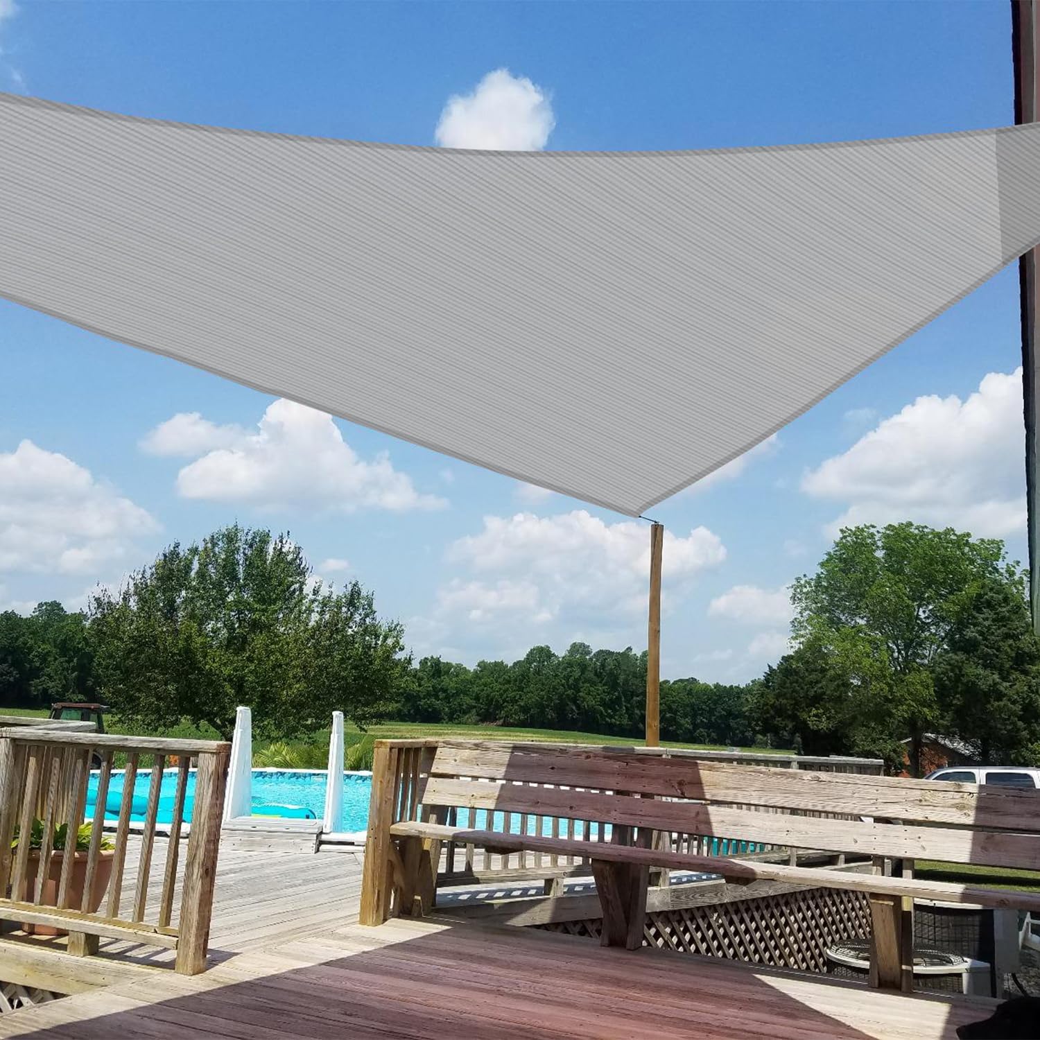 Windscreen4Less Triangle Sun Shade Sail Uv Block Fabric Canopy For Patio Garden Patio Yard (Light Gray)