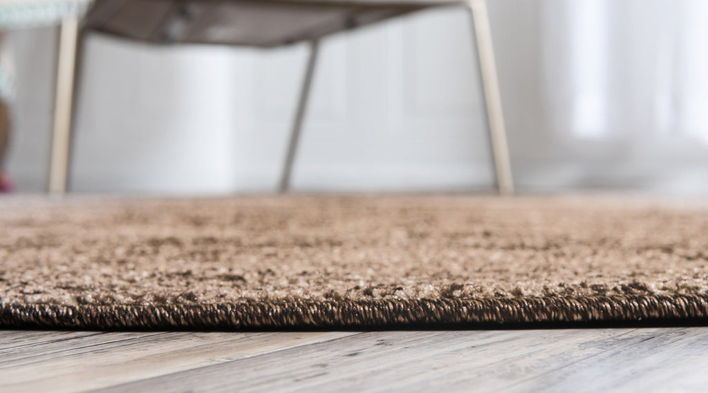Unique Loom Del Mar Collection Area Rug - Lucille (7' 10'' Round, Brown/ Ivory)