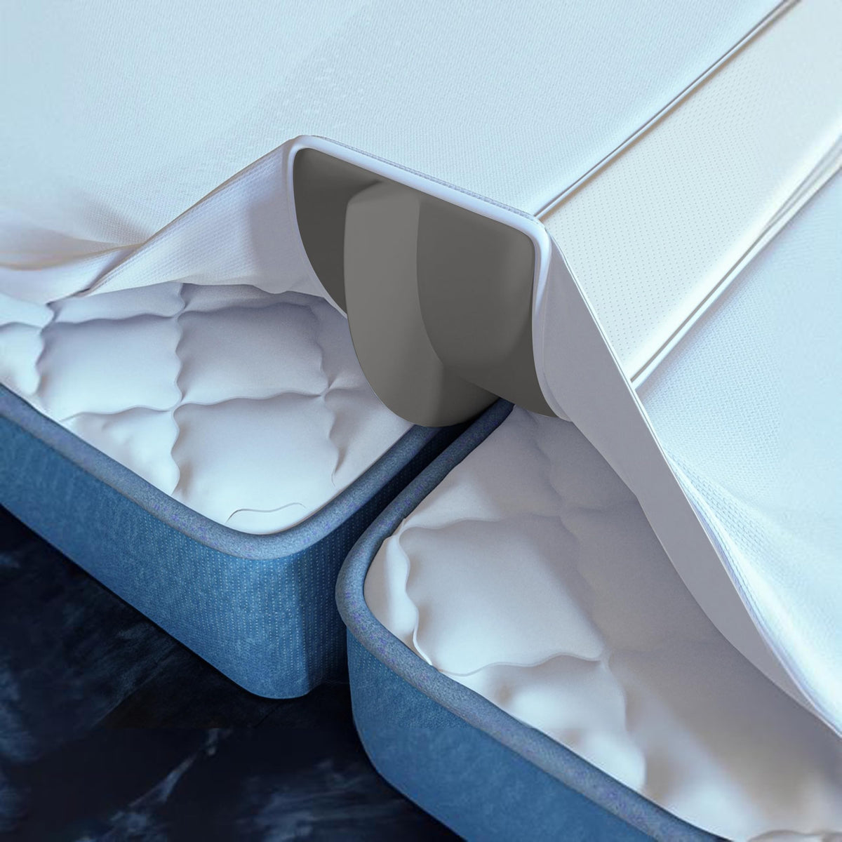 2-In-1 Bed Bridge Twin To King With Attached Sheet - Twin Bed Connector - Split King Gap Filer - Mattress Wedge Gap Filler - Twi