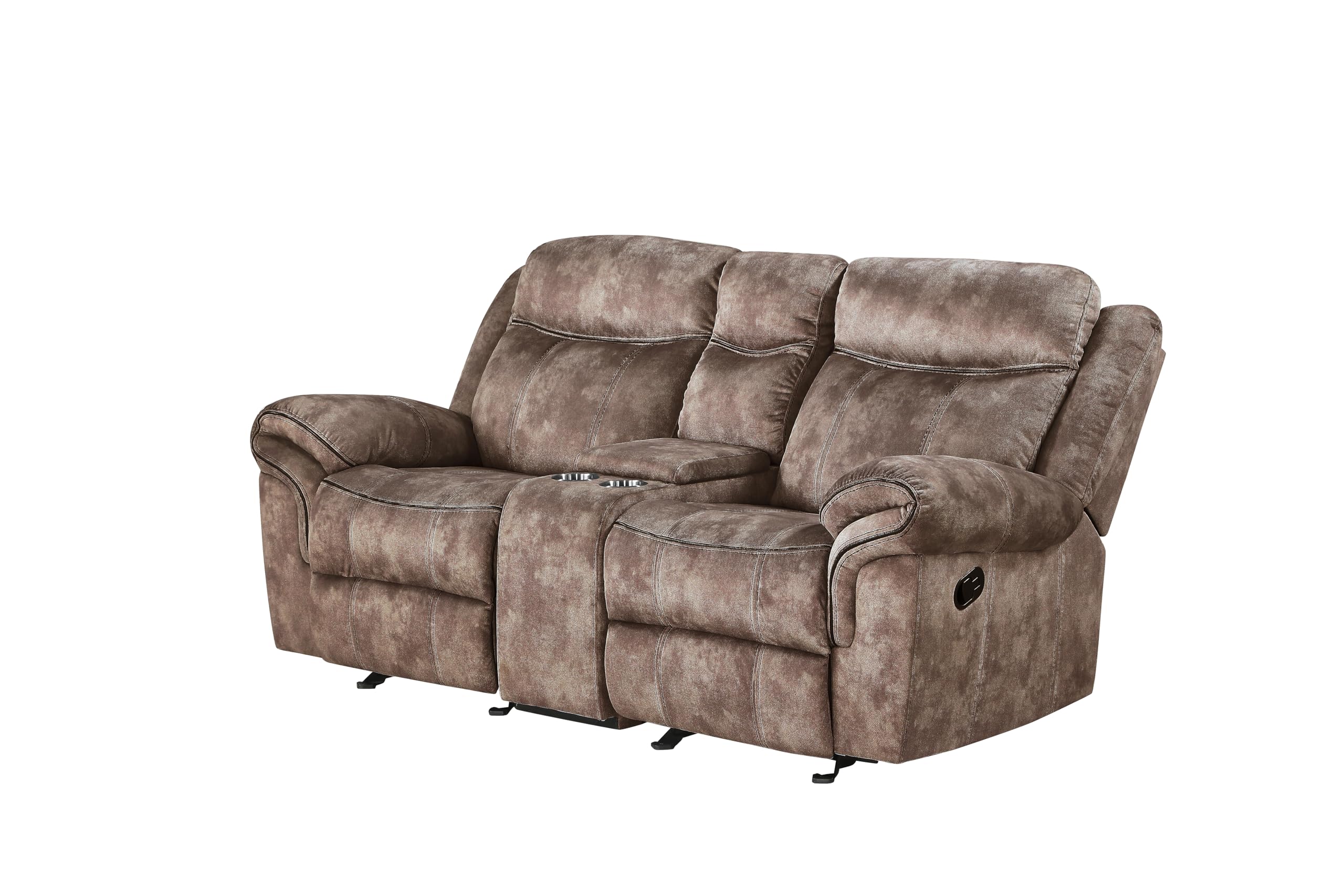 Acme Zubaida Reclining Loveseat With Usb Dock And Console In Chocolate Velvet