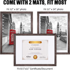 12X16 Rustic Picture Frames Solid Wood Display Pictures 11X14 Or 8.5X11 Diplomas With Mat Or 12X16 Without Mat, Farmhouse Distre