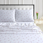 Tribeca Living Ultra-Soft Flannel Sheet Set, 170-Gsm Cotton, Deep Pocket, Cozy Winter Bedding - Queen, Candy Cane Red