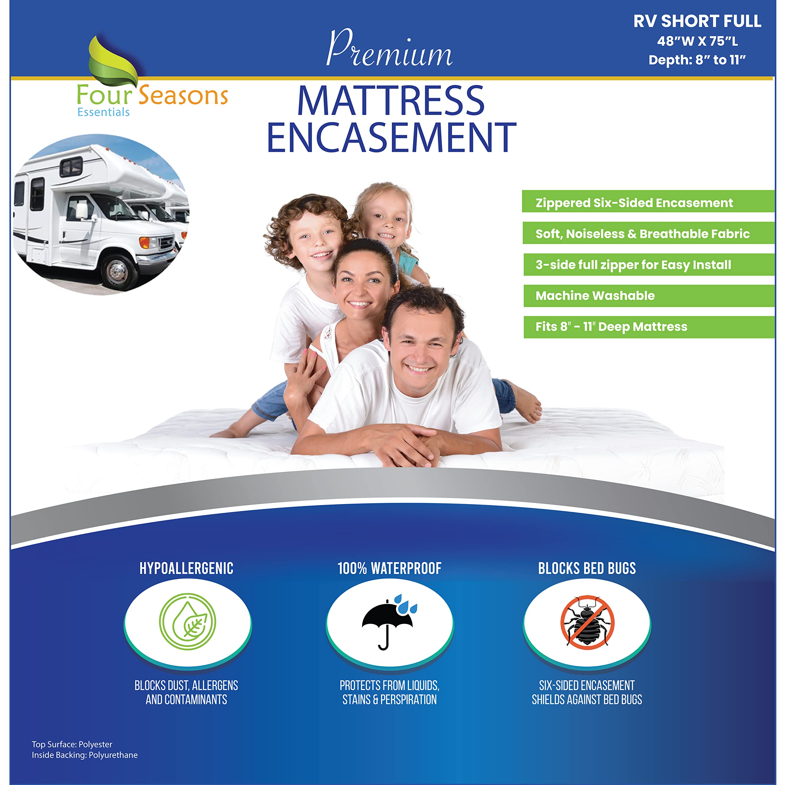 Rv Short Full Mattress Protector (48