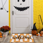 Jarthenaamcs Halloween Natural Coir Doormat Cute Ghost Welcome Floor Mat Non-Slip Entrance Door Rugs For Indoor Outdoor Bathroom