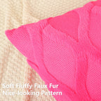 Decoruhome Throw Pillow Covers 26X26 Inch Set Of 2, Soft Plush Faux Fur Wool Hot Pink Couch Pillow Covers, Decorative Pillow Cases For Bed Sofa Living Room Home Decor