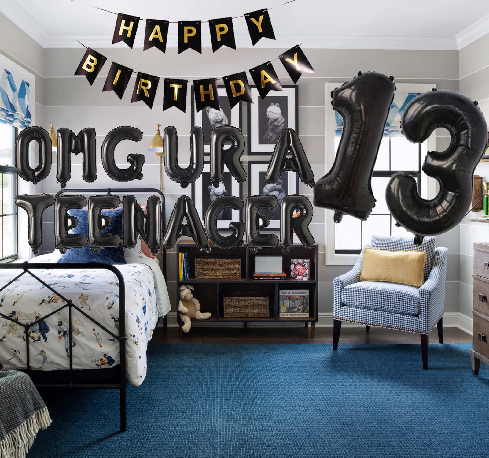 13Th Teenager Birthday Party Decorations For Boys Girls, 13Th Birthday Decorations Omg Ur A Teenager Balloon Birthday Banner Jum