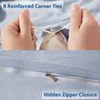 Nestl Ice Blue Duvet Cover Queen Size - Soft Prewashed Queen Duvet Cover Set, 3 Piece, With Zipper Closure, 1 Duvet Cover 90X90 Inches And 2 Pillow Shams - No Comforter