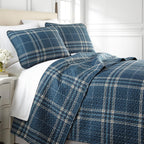 Southshore Fine Living, Inc. Oversized King Quilt, Fall Bedding Set, 3-Piece, King Size Plaid Quilt With 2 Shams, Microfiber Bed