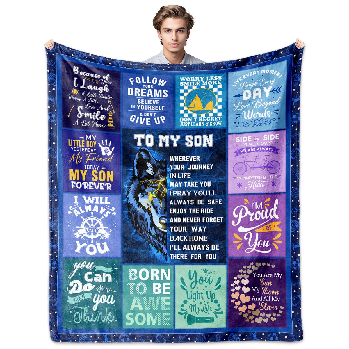 Trisg Son Gifts, Gifts For Son Blanket 60'X 50', Son Gifts From Dad/Mom, Birthday Gifts For Adult Son, Graduation Gifts To My