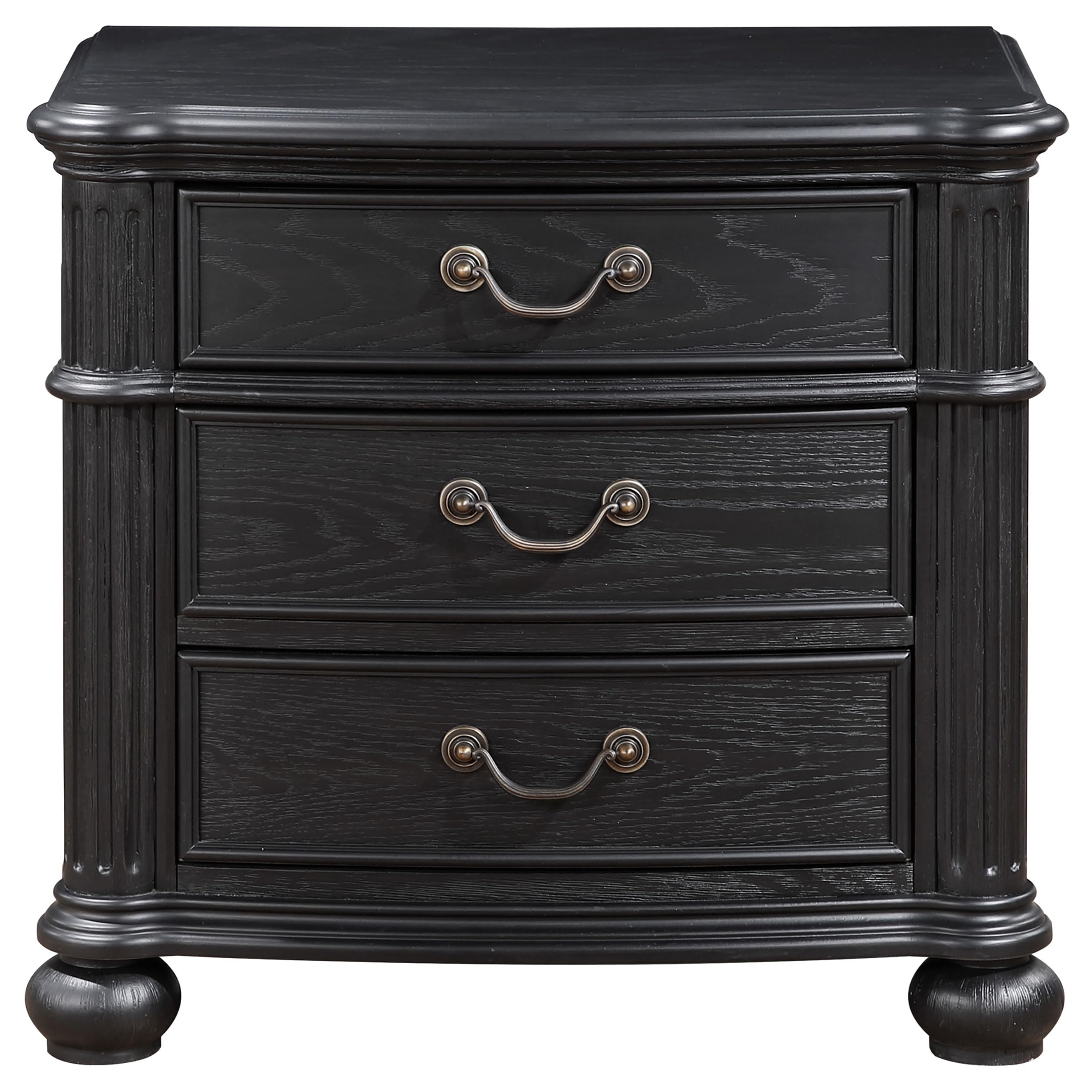 Coaster Home Furnishings Celina Traditional Wood 3-Drawer Bedroom Nightstand Bedside Table Organizer Unit Black 224762