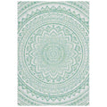 SAFAVIEH Courtyard Collection Accent Rug - 2 x 37, Ivory & Green, Non-Shedding & Easy Care, Indoor/Outdoor & Washable-Ideal fo