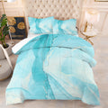 Edgzko Blue Twin Comforter Set: Twin Size Light Blue Marble Bedding Sets For Teens Girls Kids Abstract Glitter Marbling Quilt Du
