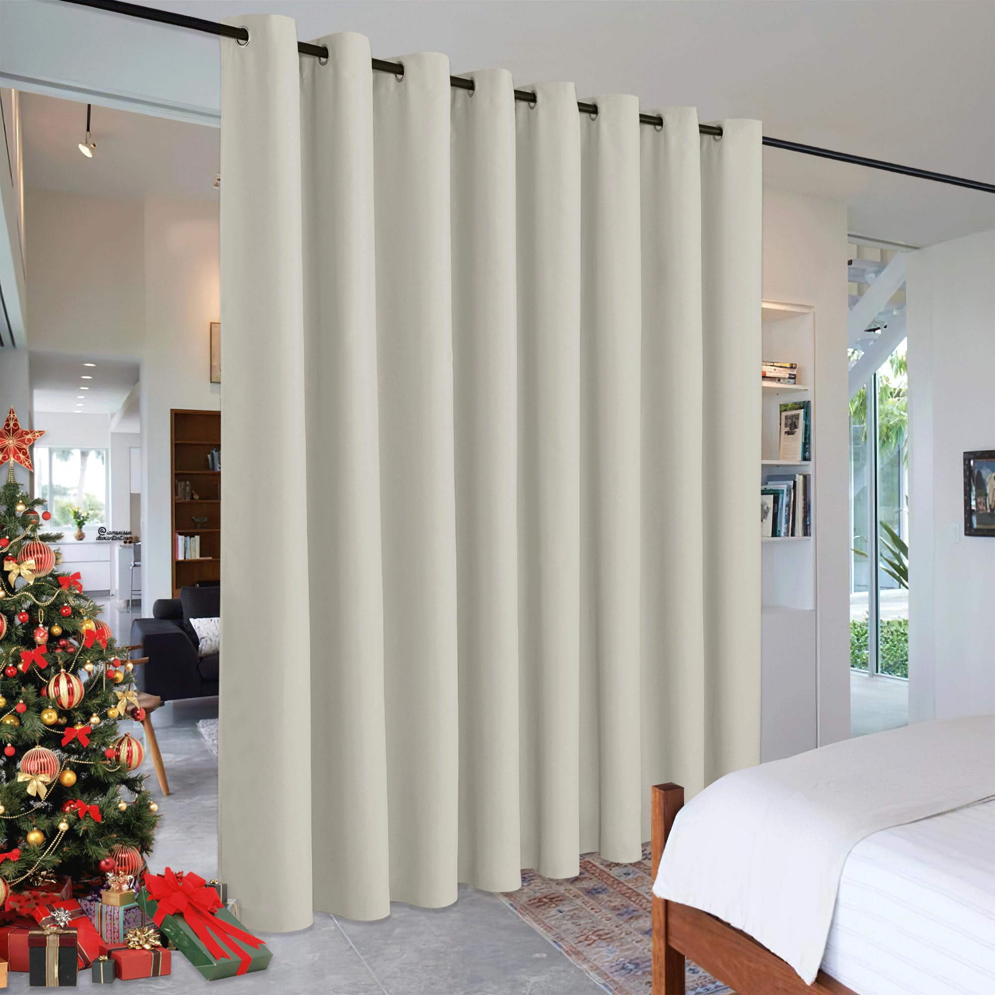 Ryb Home Blackout Office Room Divider Energy Efficient Furniture Protected Large Panel For Wall Space, Easy Hang On Rods Or With