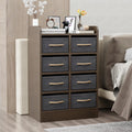 Lukzer 8Drawer Multipurpose Organizer | Engineered Wood Frame & Fabric Storage Drawers | Wooden Chest For Bedroom,Closet, Livin