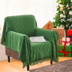 Inhand Green Christmas Throw Blanket For Couch And Bed, Birthday Gifts For Women Teen Girl Friend Home Decor Knitted Twin Size B