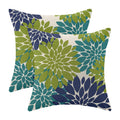 CXMEIFLY Navy Blue Sage Green Teal Pillow Covers 16x16 Inch Set of 2 Dahlia Floral Decor Throw Pillows Summer Modern Geometry Fl