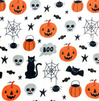 Serafina Home Halloween Blanket Throw: Fuzzy Boo! Jack O'Lantern Spider Webs Skull And Black Cats Print On Velvet Fleece For Sof