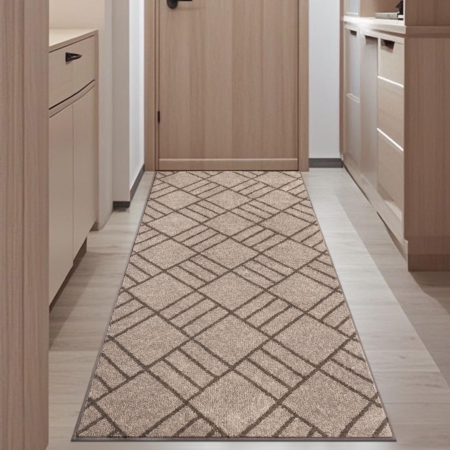 Domustex Non Slip Entryway Rug 32' X 70', Dirt Trapper Door Mat, Inside Washable Runner Rug For Kitchen, Bathroom, Bedroom, Fl