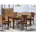 East West Furniture DUDL5-MAH-LC Dudley 5 Piece Room Set Includes a Rectangle Kitchen Table and 4 Faux Leather Upholstered Dining Chairs, 36x60 Inch